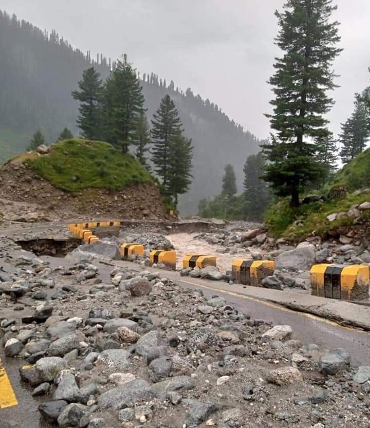 Roads Destruction by Floods in Swat