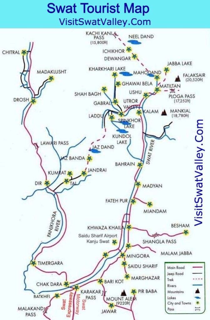 swat valley tourist map