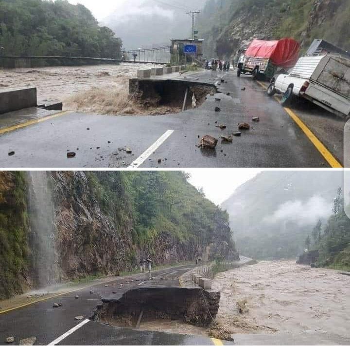 Road Damage in Swat Flood