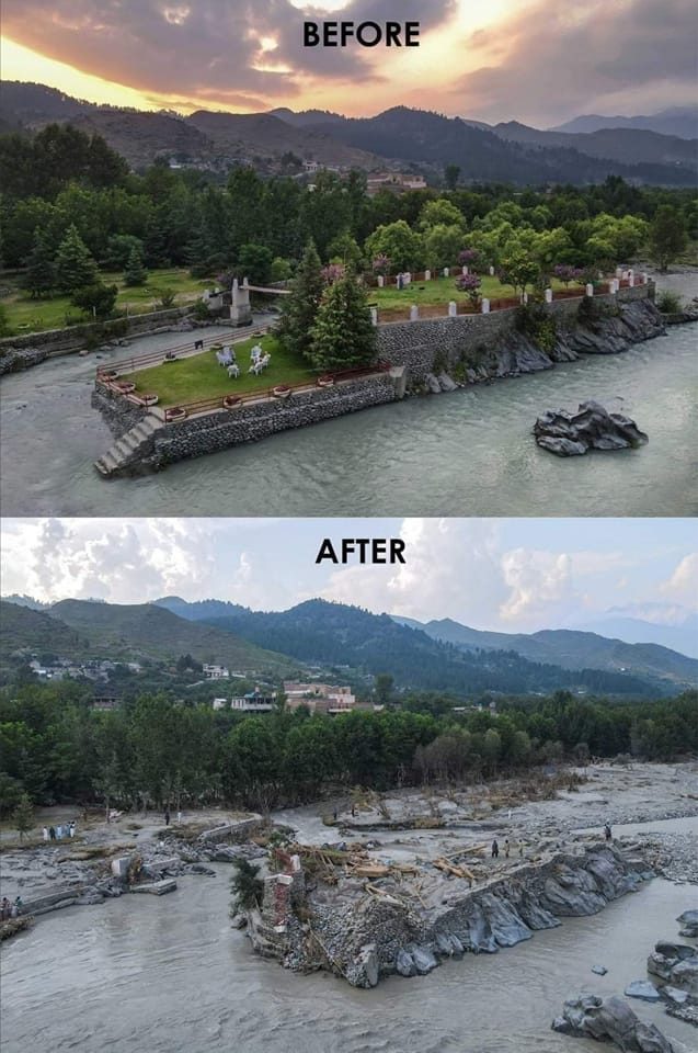 Swat Flood Before and After