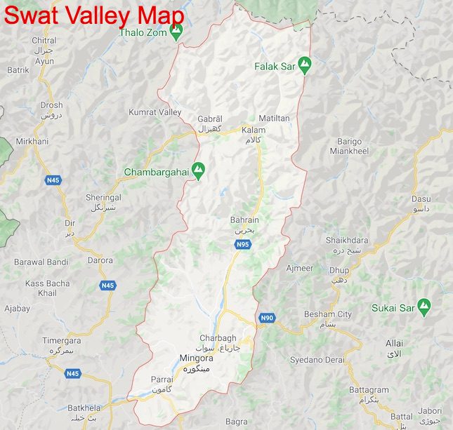 swat valley tourist map